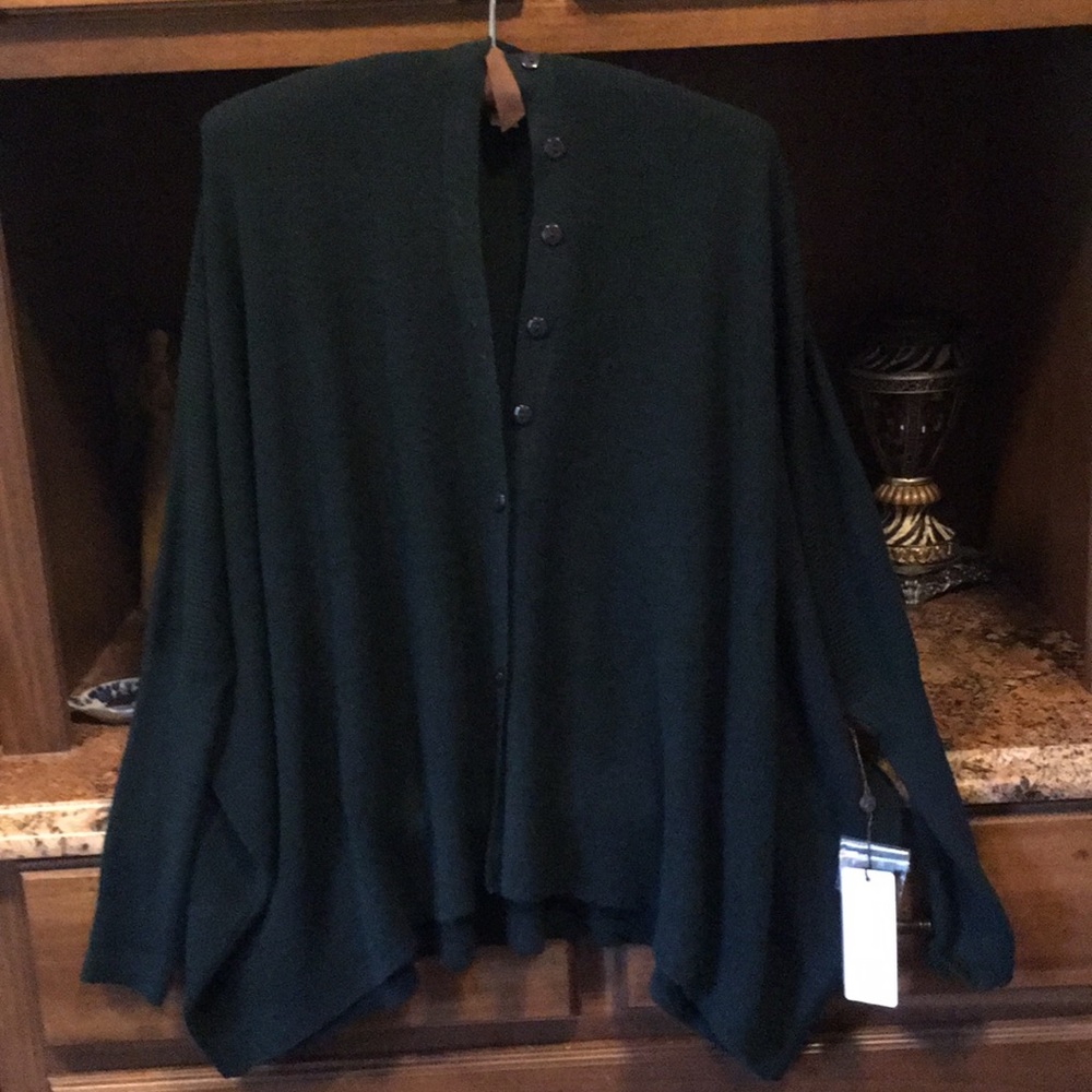 Button front dolman sleeve cardigan